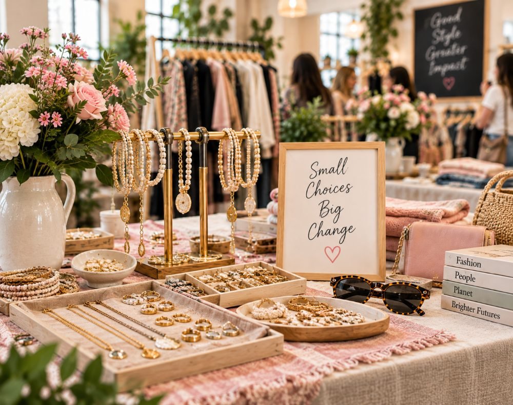 Jewelry and accessories table at the sale