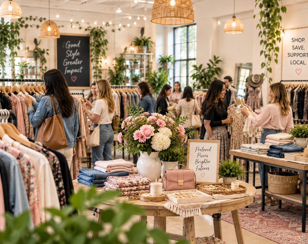 Shoppers browsing the sale floor